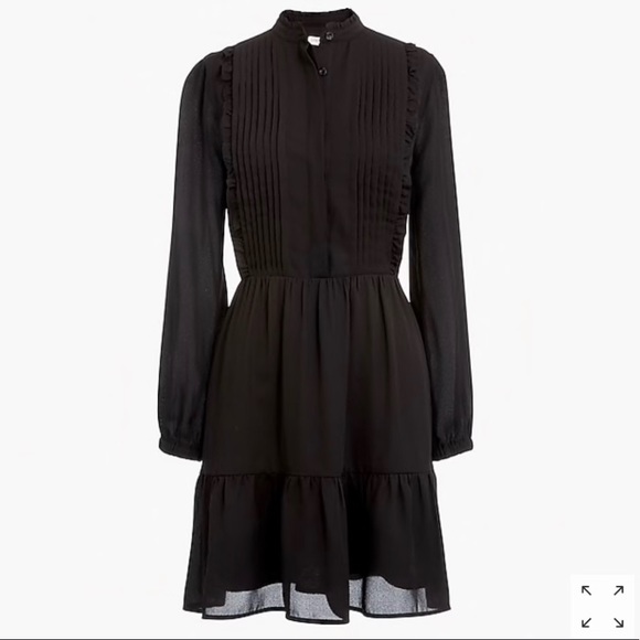 J Crew Ruffle Pintuck Dress (Wednesday Adam Vibes) - Picture 1 of 3
